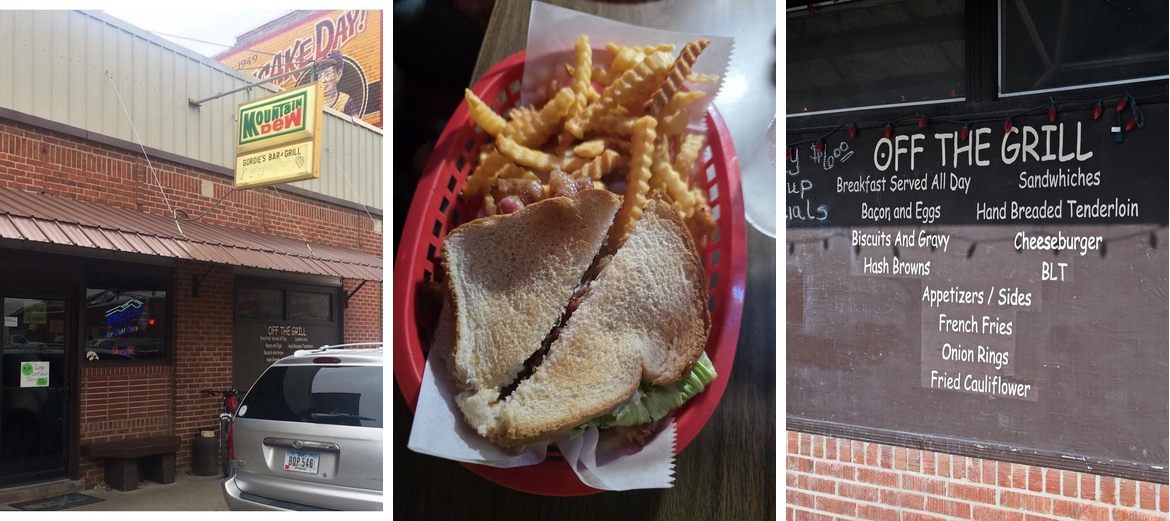 Gordies Bar & Grill Menu